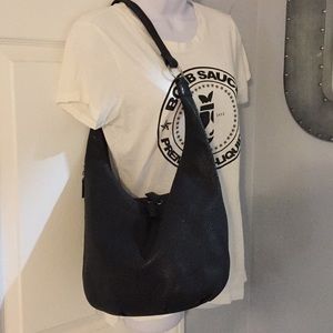 Genuine Leather Black Hobo Bag